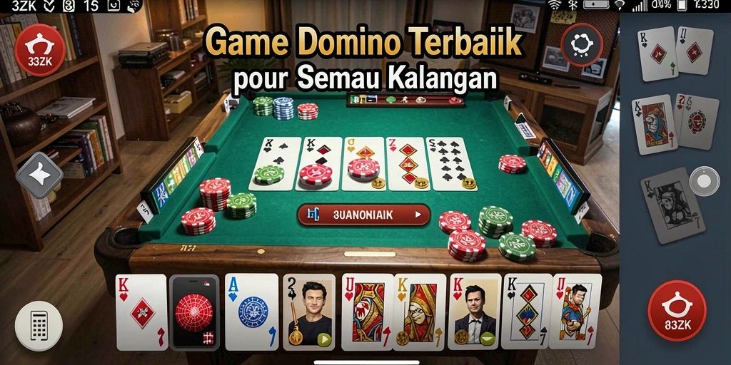Screenshot gameplay 33ZK menampilkan suasana seru saat bermain Domino.