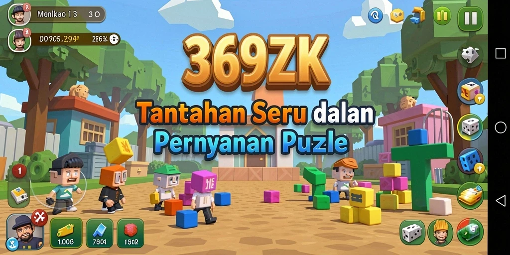 Tangkapan layar 369ZK menampilkan gameplay puzzle yang seru.