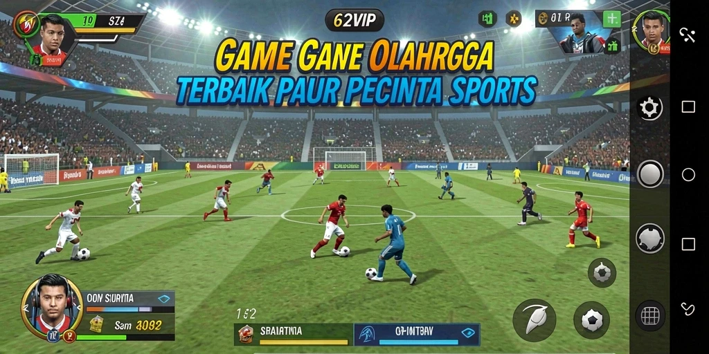 Tampilan gameplay seru dari 62VIP yang menampilkan berbagai olahraga.