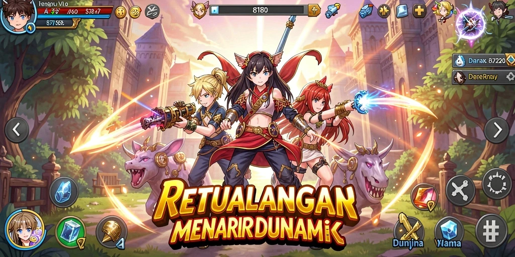 Screenshot gameplay 8180 menampilkan aksi seru karakter anime.