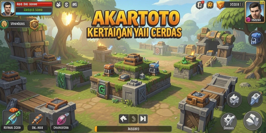 Screenshot gameplay AKARTOTO menampilkan aksi pertahanan yang mendebarkan.