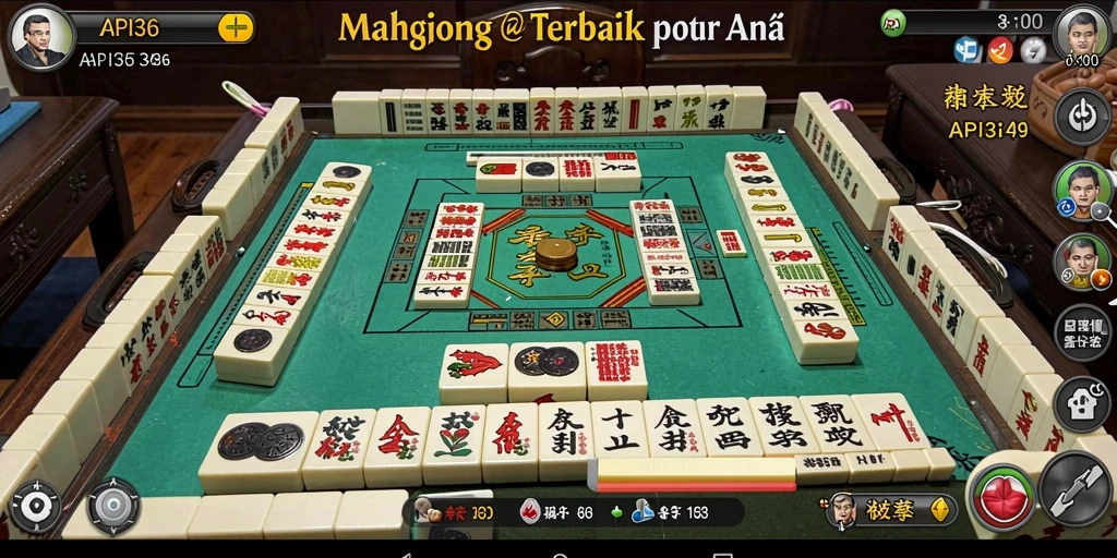 Screenshot menunjukkan gameplay Mahjong yang seru dan menantang.