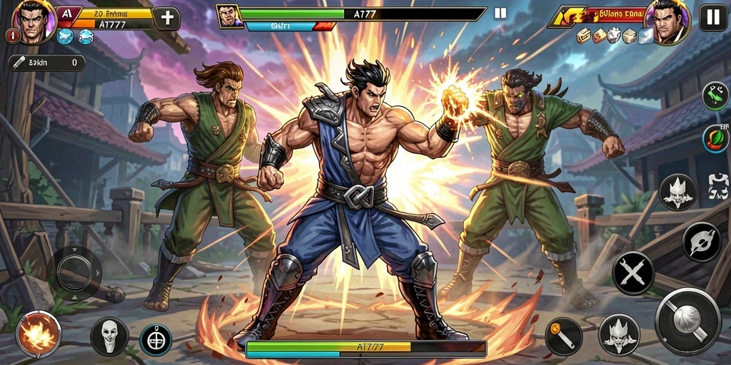 Tampilan gameplay seru dan pertarungan mendebarkan di AT777.