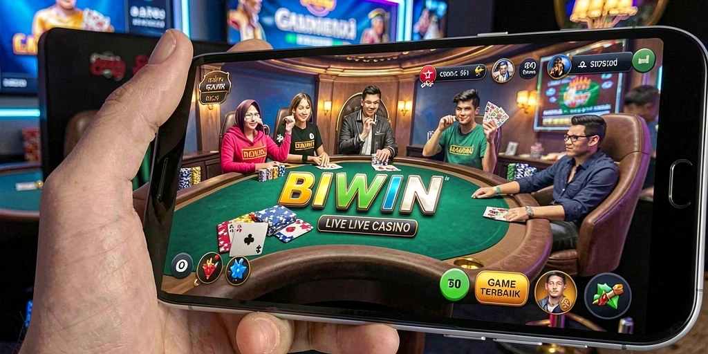 Tampilan gameplay Live Casino yang menarik dari BIWIN.