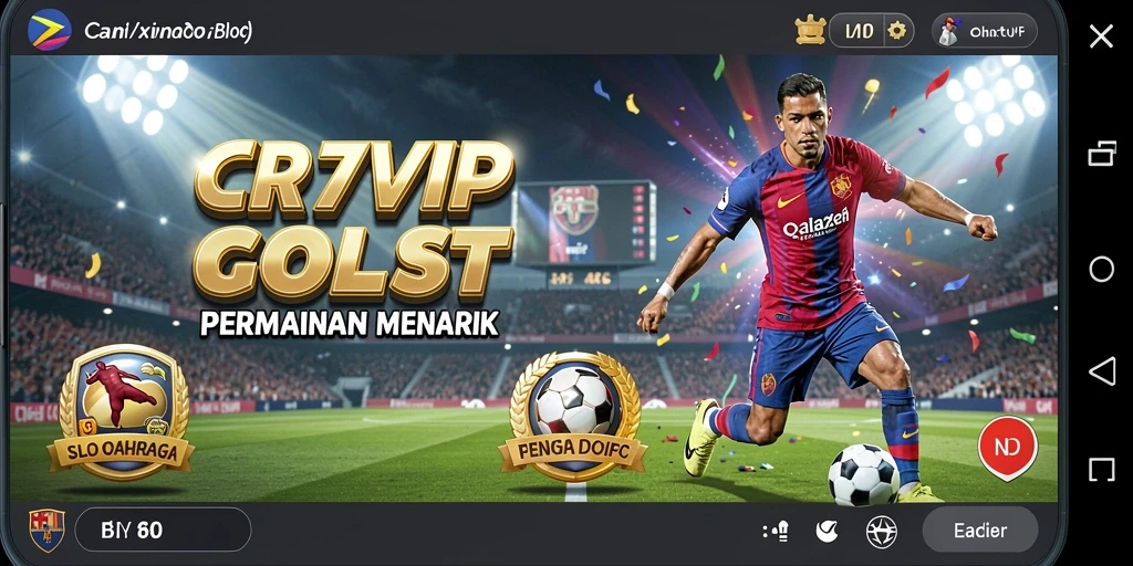 Screenshot gameplay CR7VIP dengan simbol sepak bola yang menarik.