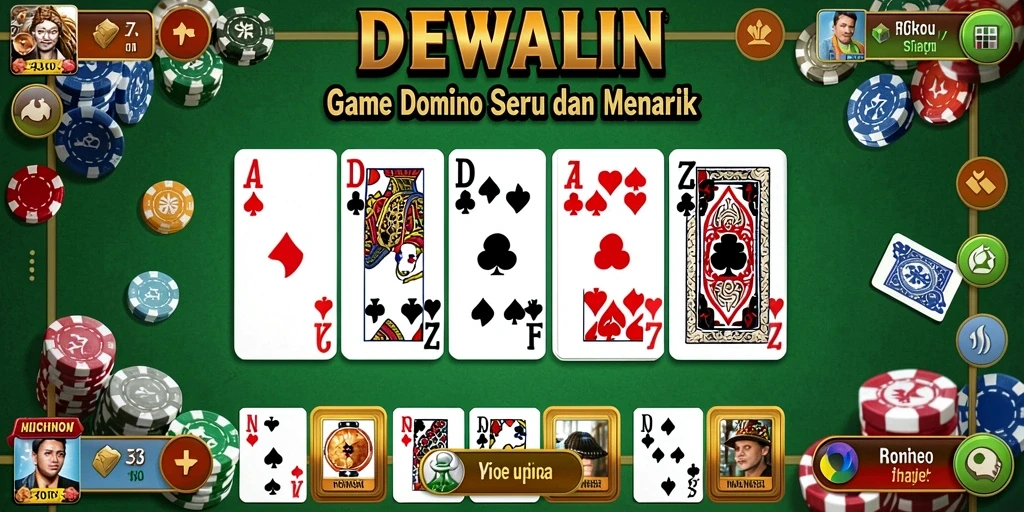 Tampilan gameplay seru dari DEWALIN, permainan domino yang mengasyikkan.