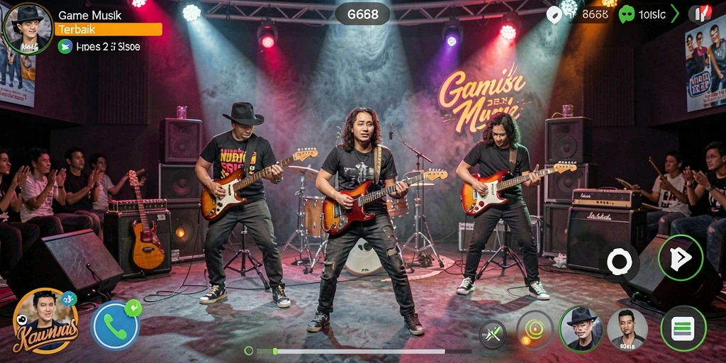 Screenshot G668 menampilkan gameplay seru dan interaktif dalam permainan musik.