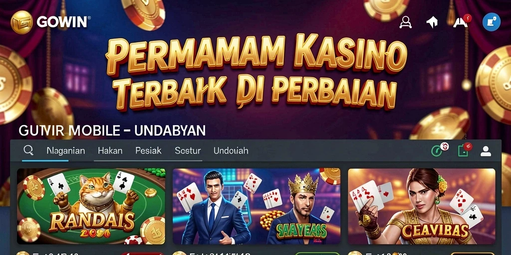 Screenshot gameplay GOWIN menampilkan suasana permainan kasino yang menarik.