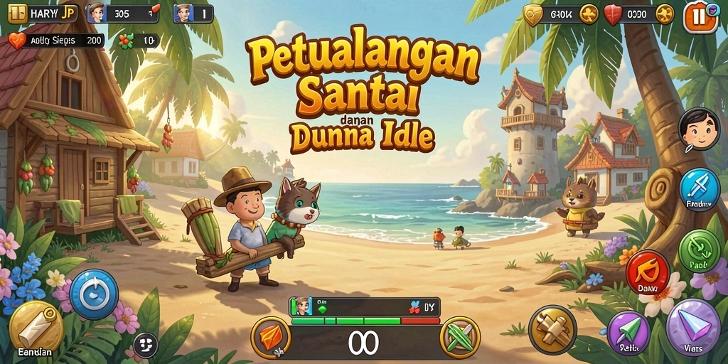 Screenshot gameplay HARAPJP menampilkan aksi karakter dalam permainan Idle.