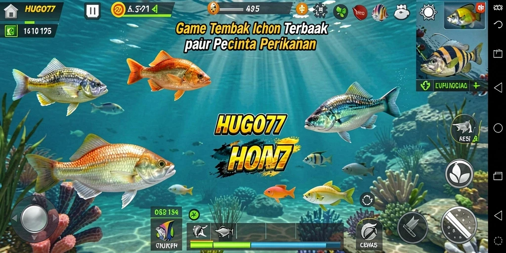 Gameplay seru HUGO77 yang menampilkan aksi Tembak Ikan.