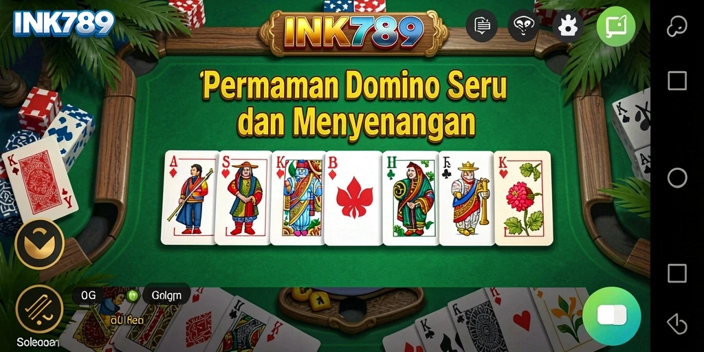 Tangkapan layar gameplay INK789 yang menampilkan serunya bermain Domino.