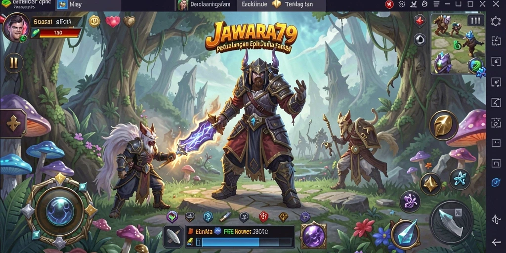 Tampilan gameplay JAWARA79 yang menarik dan penuh warna.