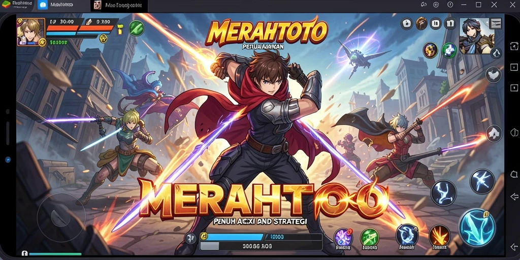 Screenshot gameplay <strong>MERAHTOTO</strong> yang menampilkan aksi karakter anime.