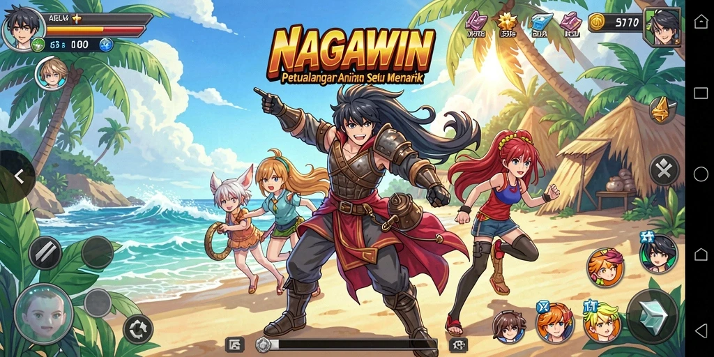 Screenshot menunjukkan aksi memukau dalam permainan Anime.