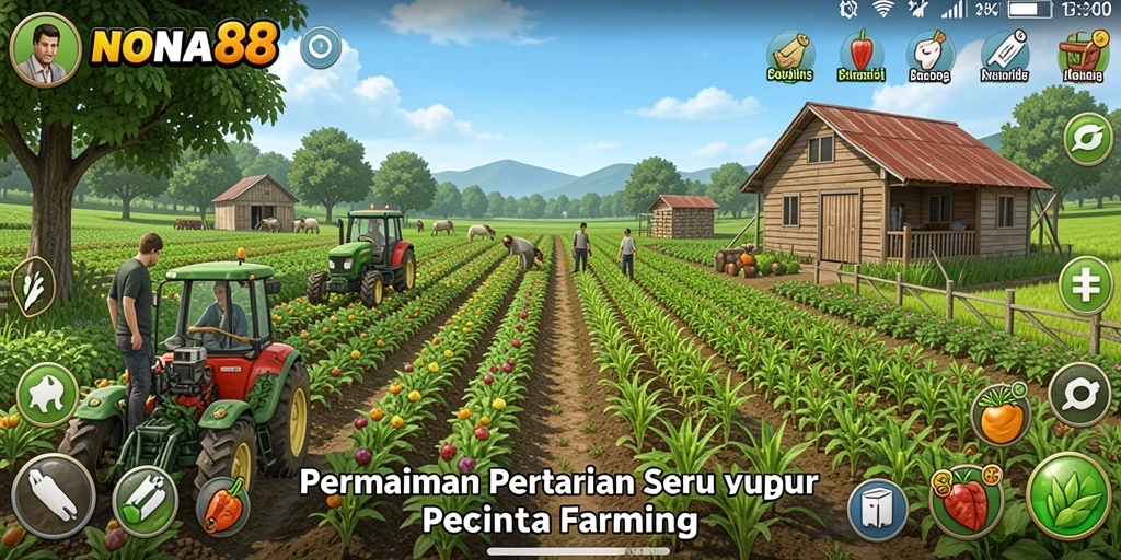 Screenshot NONA88 menunjukkan gameplay seru bertani dan bercocok tanam.