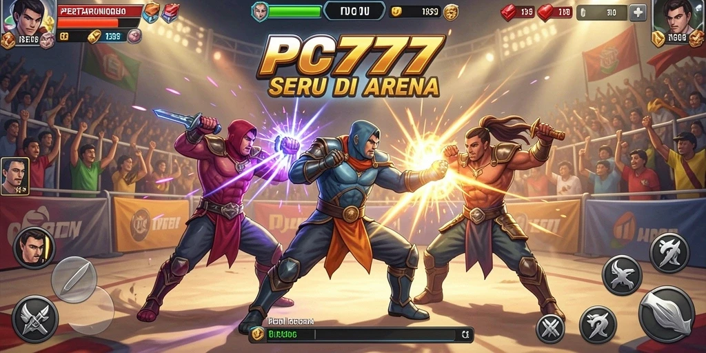 Screenshot gameplay Fighting dari PC777 menunjukkan aksi pertarungan yang intens.