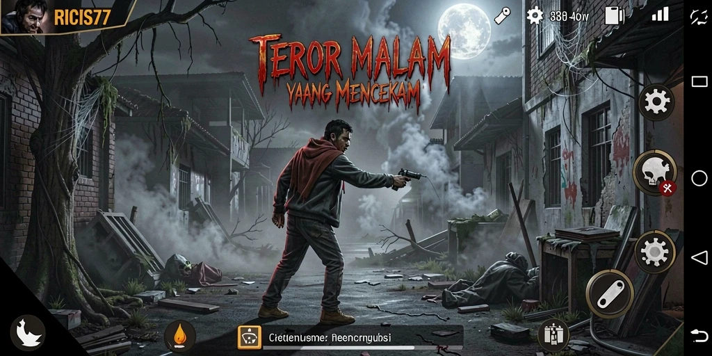 Tangkapan layar yang memperlihatkan momen mencekam dalam RICIS77.