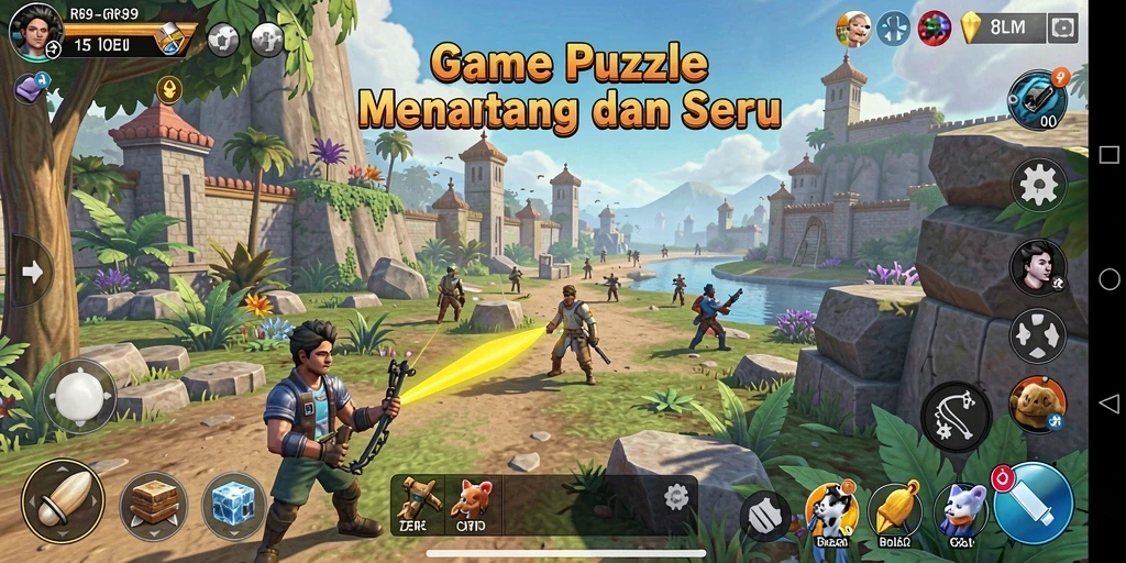 Screenshot gameplay RR89 menampilkan teka-teki yang menarik dan colorful.