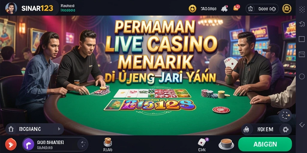 Tampilan gameplay menarik di SINAR123 dengan dealer langsung dan permainan kasino.