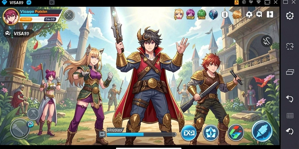 Tampilan gameplay VISA89 yang penuh warna dan dinamis.
