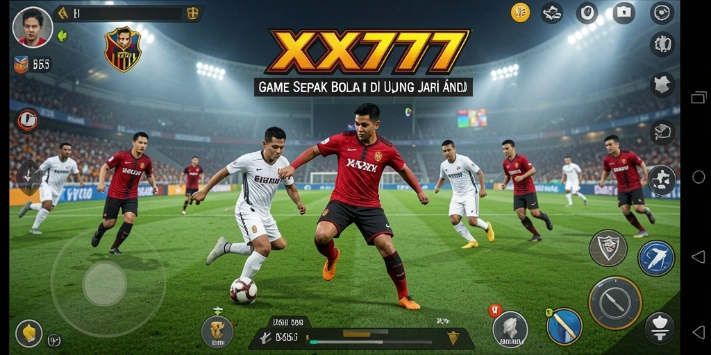 Tampilan gameplay <strong>XXX777</strong> yang mendebarkan selama pertandingan sepak bola.